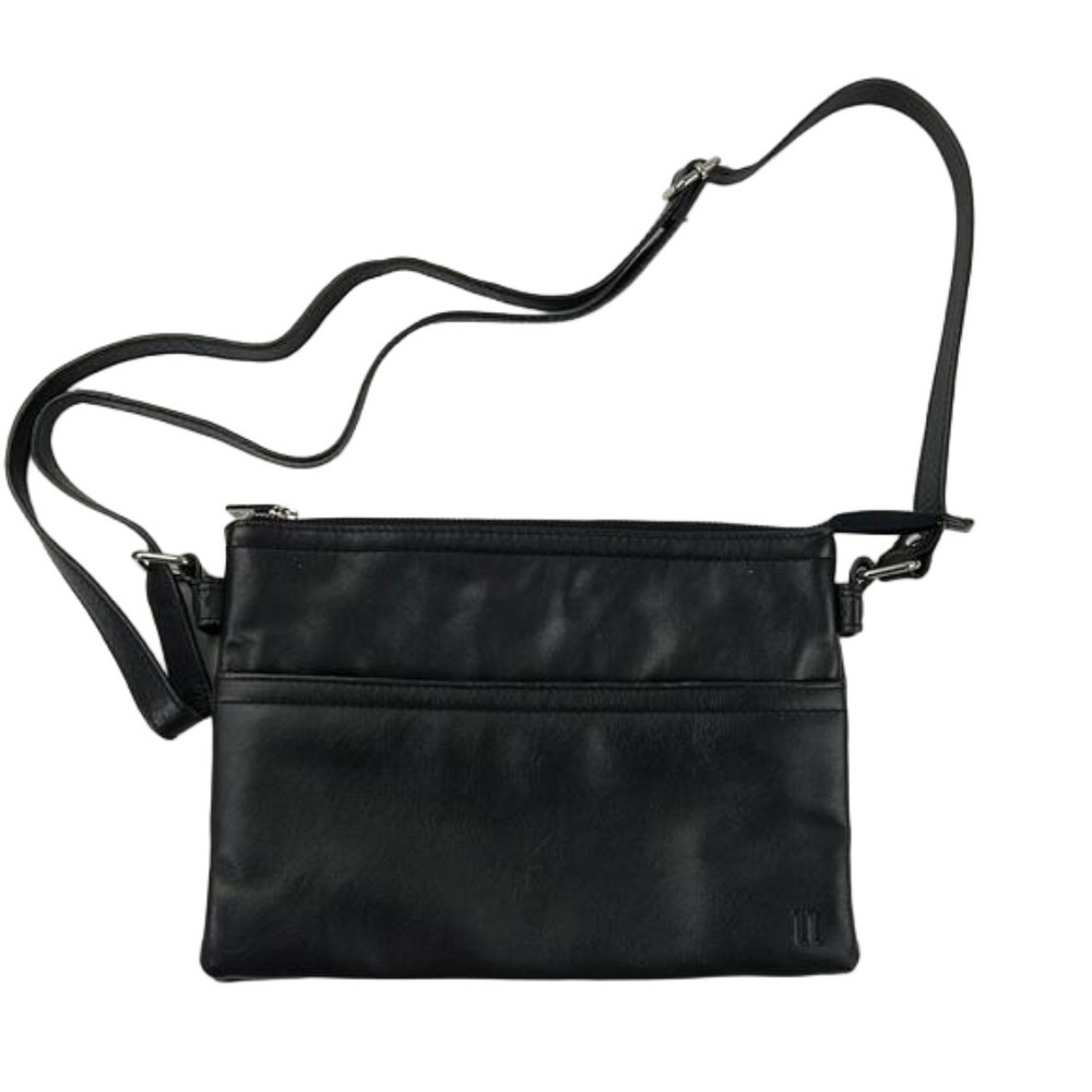 Pelle RFID Black Leather Crossbody bag/purse